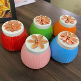 Colorful Hammered Dry Fruit Bowl with Lid (Pot Shape), Return Gifts for Baby Shower, Serving Bowls/Jars for parties